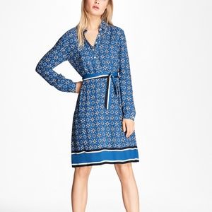 Brooks Brothers Foulard-Print Crepe Shirt Dress